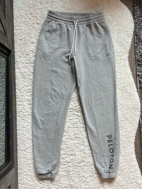 Peloton Gray Fleece Joggers Women’s Logo Drawstring Sweatpants (S)